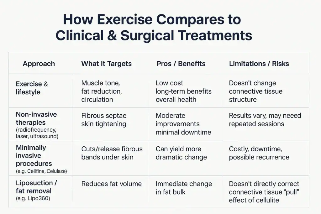 Sculpting Your Bum: Can Toning Exercises Really Reduce Cellulite? 2 How exercise compares to treatments from Lipo 360 Kingswinford