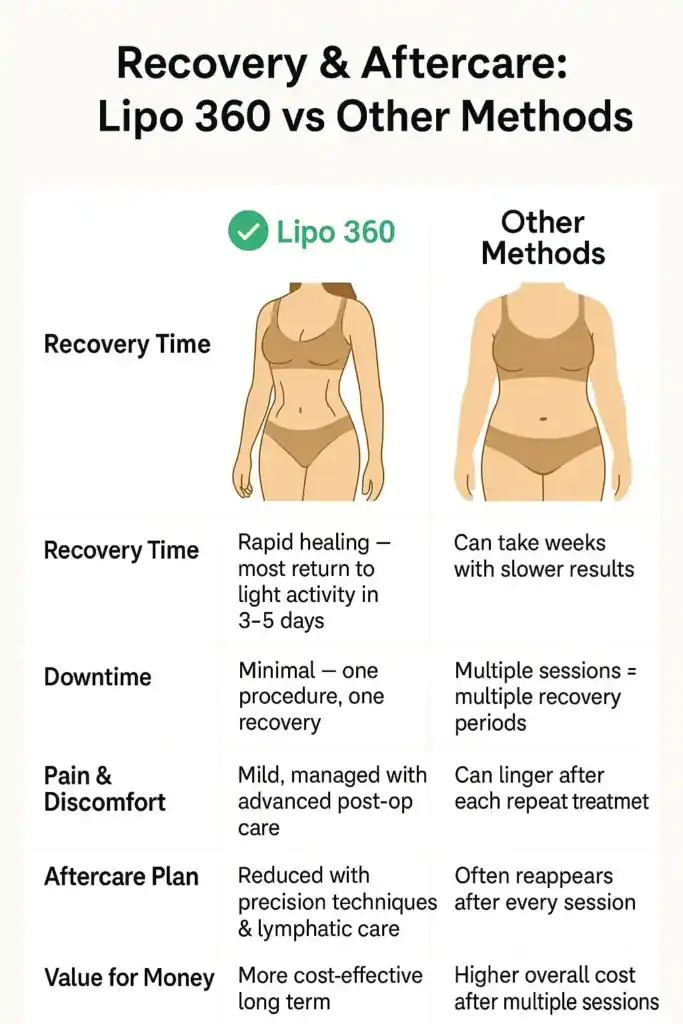 Recovery and Aftercare for Fat-Dissolving Surgery 2 Table to show fat dissolving injection aftercare Kingswinford