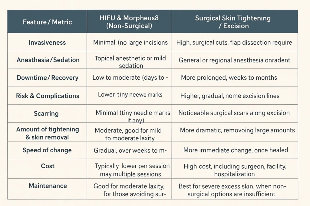 The Science of Skin Tightening 2 Table of skin tightening Kingswinford benefits compared to surgical options
