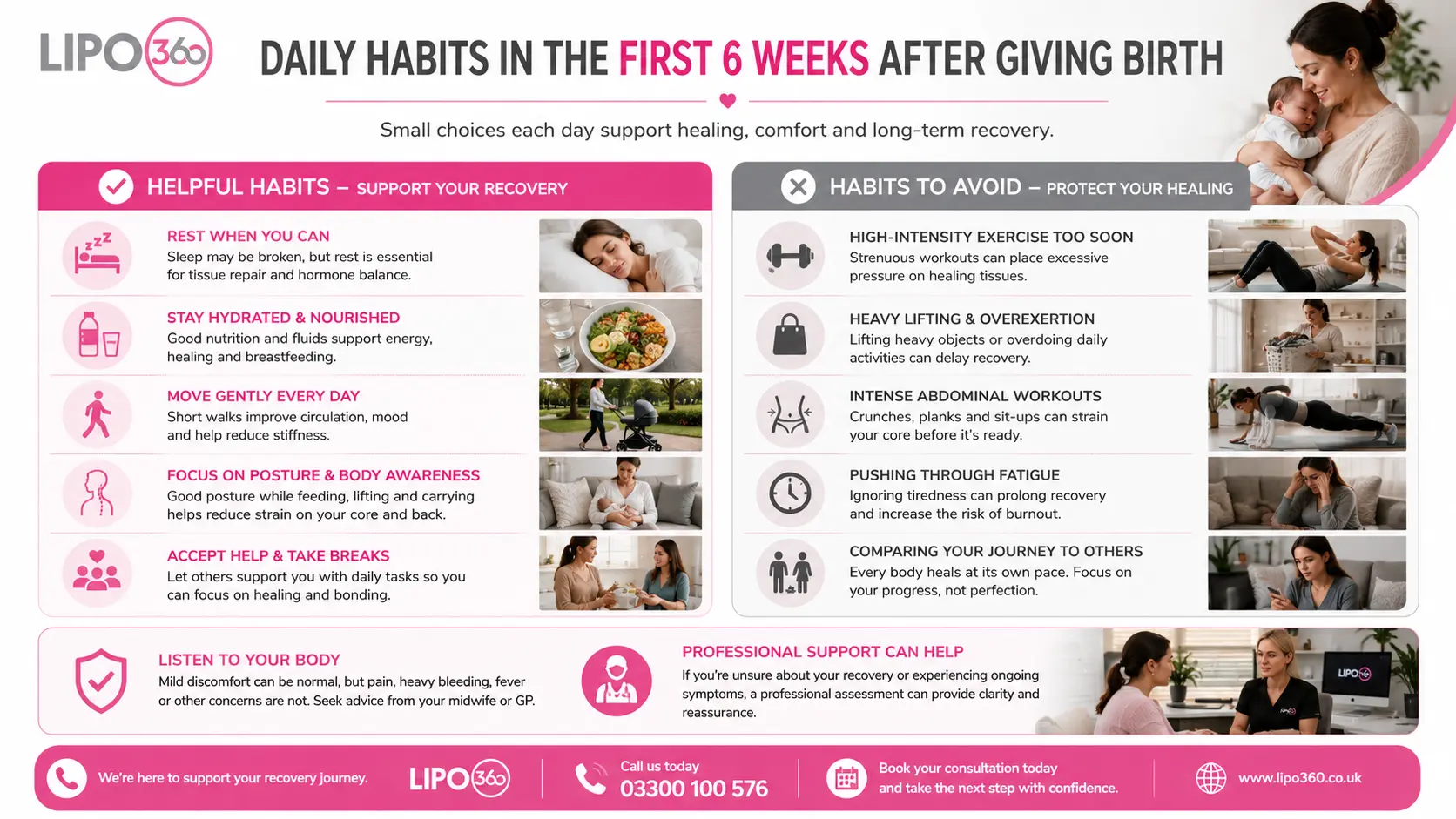 What to Do (and Avoid) in the First 6 Weeks After Giving Birth To Avoid Diastasis Recti 3 First 6 Weeks After Giving Birth To Avoid Diastasis Recti Kingswinford : Daily Habits in the First 6 Weeks After Giving Birth